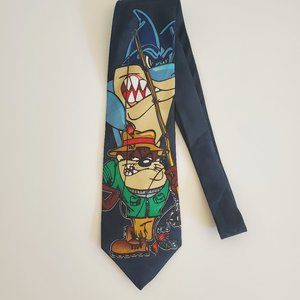 Looney Tunes Taz Fishing Shark Tie